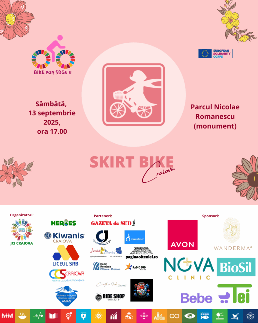 Mamele pe biciclete, tăticii la joacă – invitație la Skirt Bike Craiova